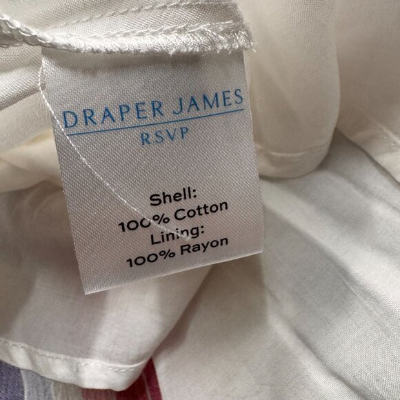 Draper James Midi Dress Womens L NEW Rainbow Striped Preppy Flutter Sleeve RSVP - Picture 6 of 8